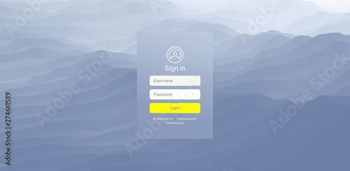 Login user interface. Modern screen design for mobile app and web design. Website element. Vector illustration.