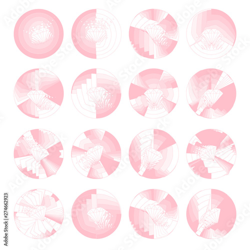diamonds form : set of geometric oranaments