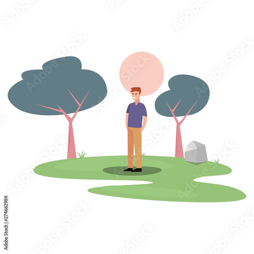 man character in the park outdoor