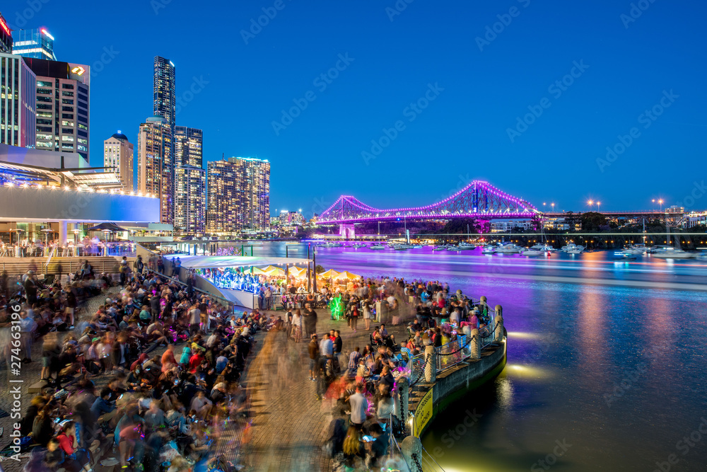 Obraz premium Fireworks Brisbane Riverfire Celebrations