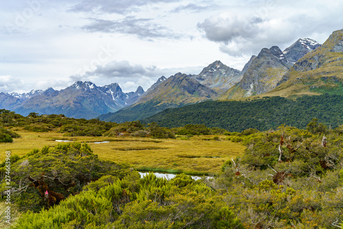 lakes on key summit track  southern alps  new zealand 13