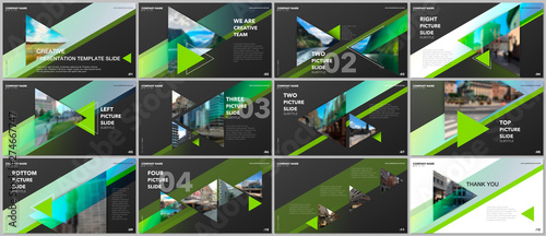 Minimal presentations design, portfolio vector templates with triangles and triangular elements. Multipurpose template for presentation slide, flyer leaflet, brochure cover, report, advertising.