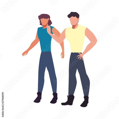 two men avatars on white background