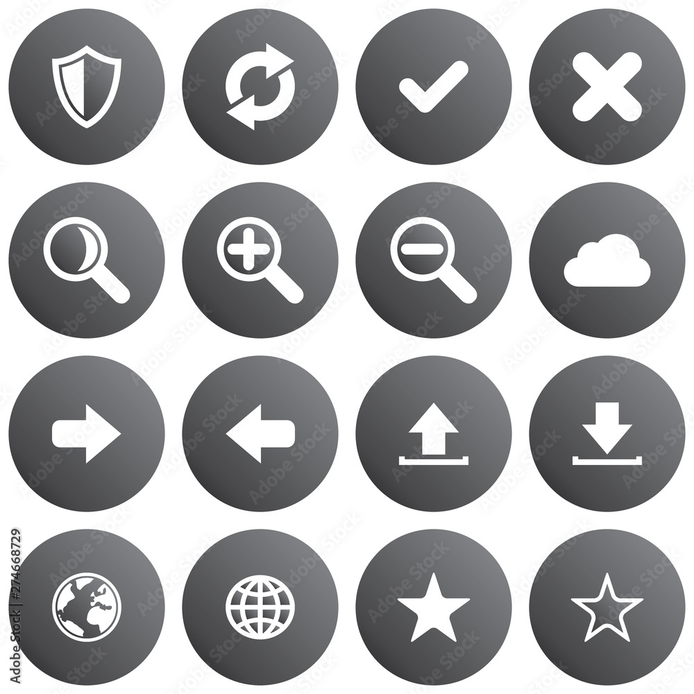 Round web application icon set