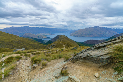 hiking the ben lomond track, view of lake wakatipu at queenstown, new zealand 10