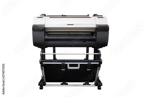 Isolated large format inkjet printer on white background photo