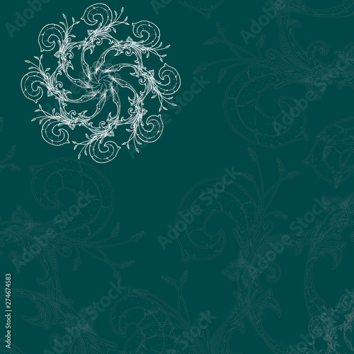 Edelgrün Blumenmuster