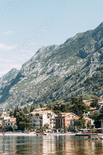  Montenegro attractions. Panorama of the Bay of Kotor and the old town. © pavelvozmischev