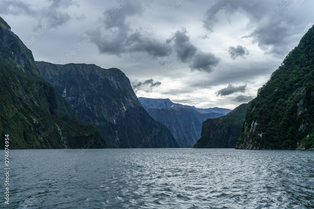 steep coast in the mountains at milford sound, fjordland, new zealand 33