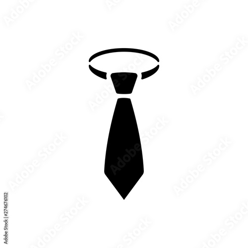 Black Tie icon isolated on white background. Necktie and neckcloth symbol. Vector Illustration