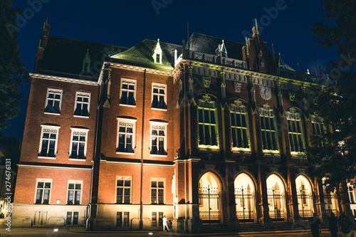 Jagiellonian University at night