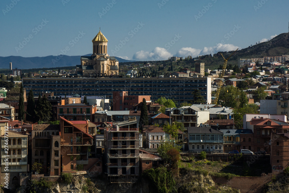 sameba cathedral in tiflis capital of georgia daytime