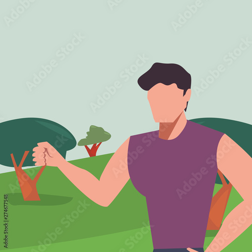 man character in the park outdoor