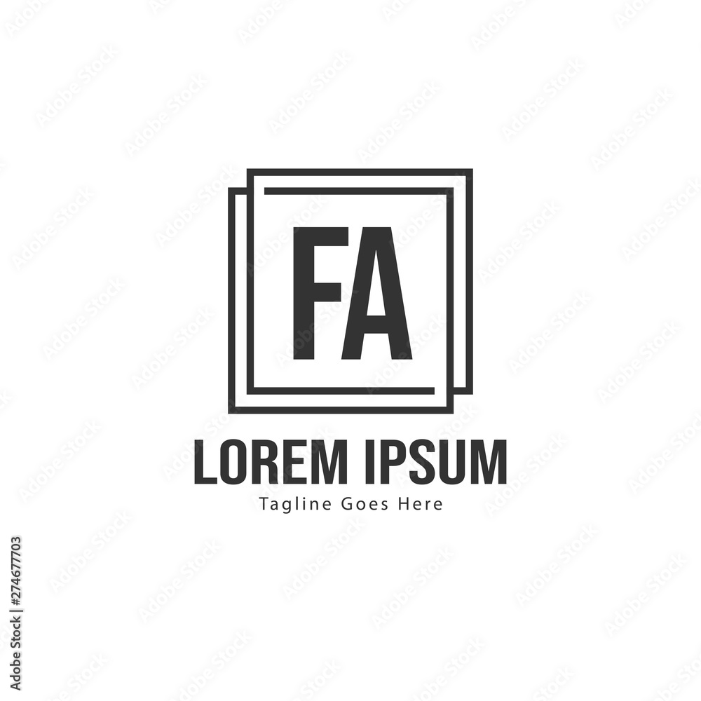 Obraz premium Initial FA logo template with modern frame. Minimalist FA letter logo vector illustration