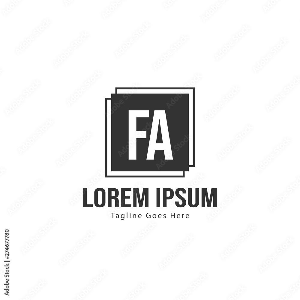 Initial FA logo template with modern frame. Minimalist FA letter logo vector illustration Initial FA logo template with modern frame. Minimalist FA letter logo vector illustration