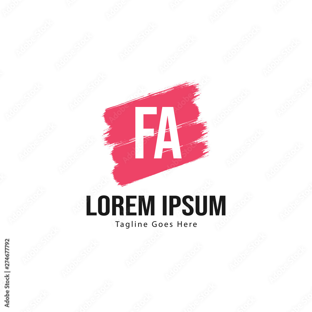 Fototapeta premium Initial FA logo template with modern frame. Minimalist FA letter logo vector illustration