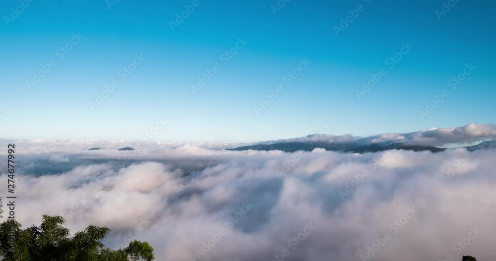 Time lapse motion foggy on top of the mountain Time lapse motion foggy on top of the mountain