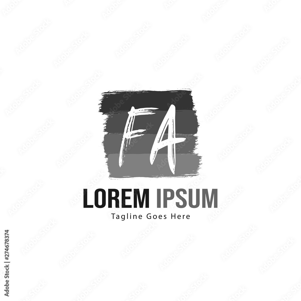 Initial FA logo template with modern frame. Minimalist FA letter logo vector illustration Initial FA logo template with modern frame. Minimalist FA letter logo vector illustration