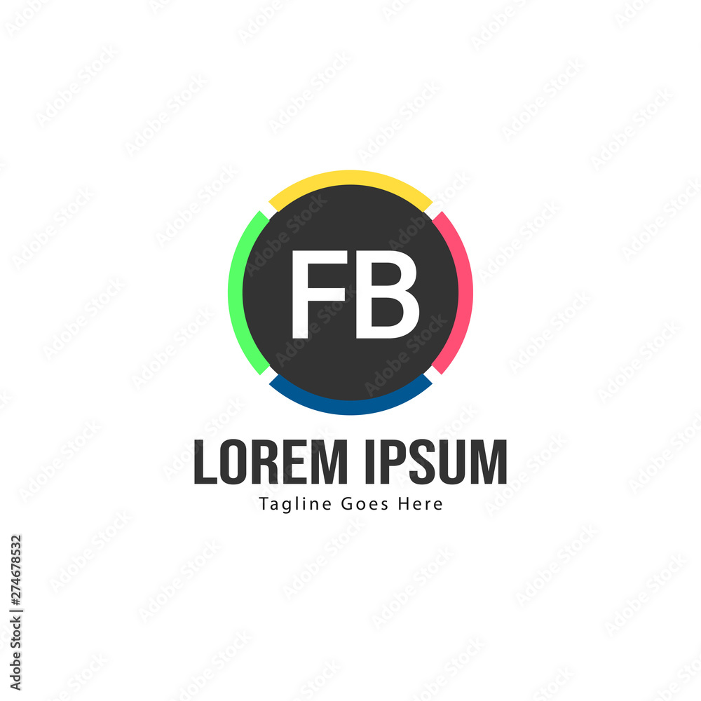 Initial FB logo template with modern frame. Minimalist FB letter logo vector illustration Initial FB logo template with modern frame. Minimalist FB letter logo vector illustration