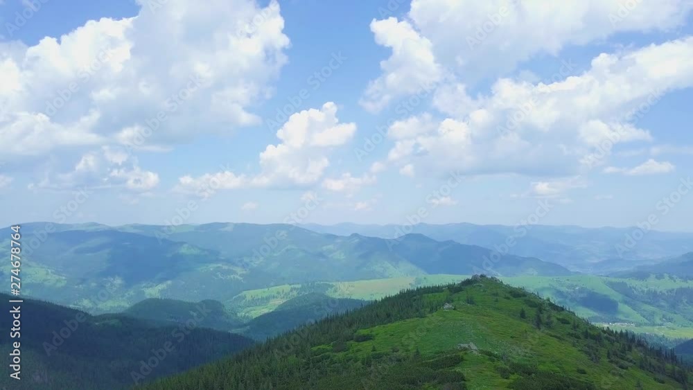 Aerial- Flyover of a mountain top in the Blue Ridge Mountains. Aerial- Flyover of a mountain top in the Blue Ridge Mountains.
