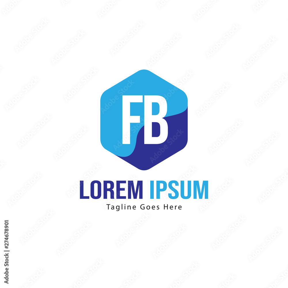 Initial FB logo template with modern frame. Minimalist FB letter logo vector illustration Initial FB logo template with modern frame. Minimalist FB letter logo vector illustration