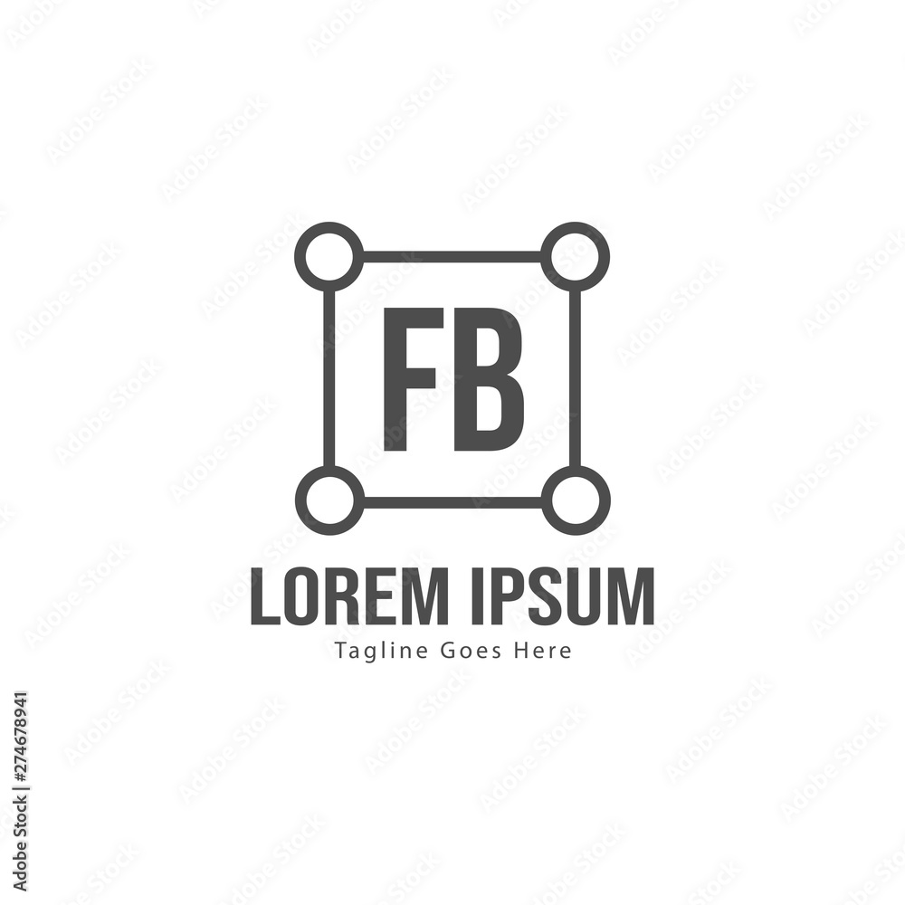 Initial FB logo template with modern frame. Minimalist FB letter logo vector illustration Initial FB logo template with modern frame. Minimalist FB letter logo vector illustration