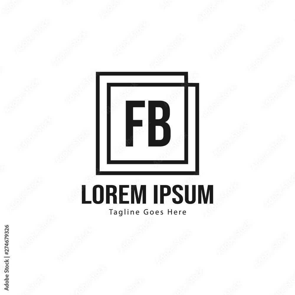 Initial FB logo template with modern frame. Minimalist FB letter logo vector illustration Initial FB logo template with modern frame. Minimalist FB letter logo vector illustration