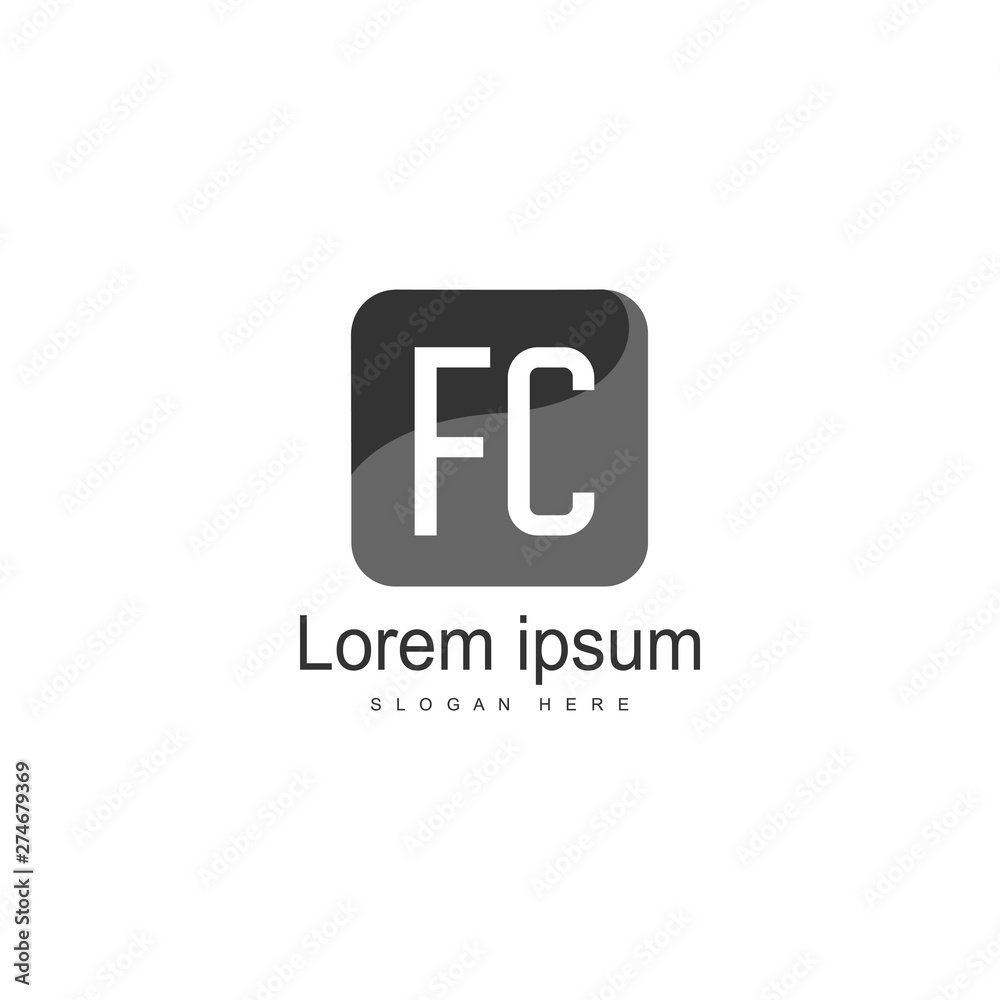 Initial FC logo template with modern frame. Minimalist FC letter logo vector illustration Initial FC logo template with modern frame. Minimalist FC letter logo vector illustration