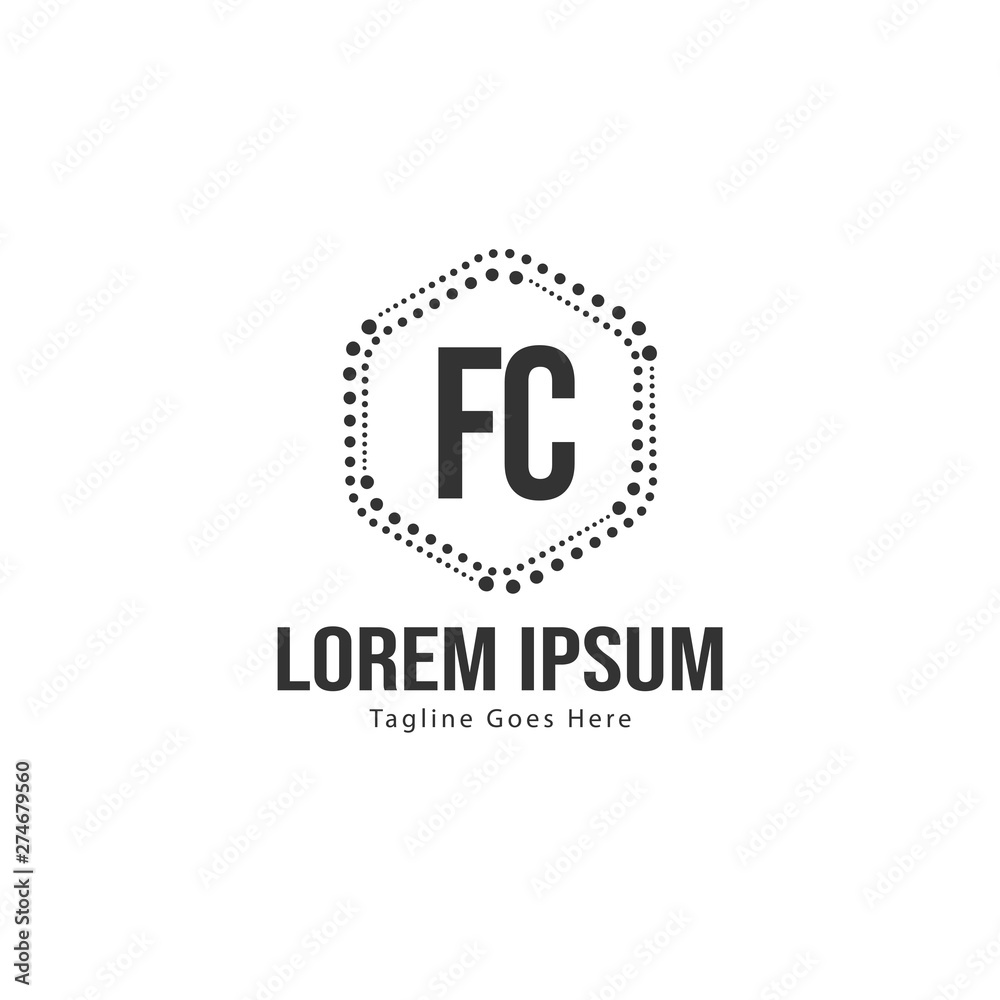 Initial FC logo template with modern frame. Minimalist FC letter logo vector illustration Initial FC logo template with modern frame. Minimalist FC letter logo vector illustration