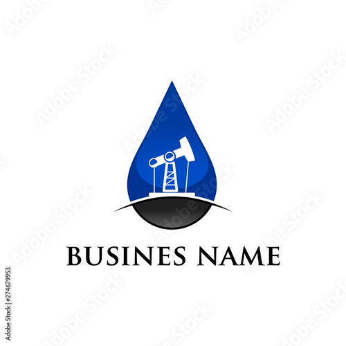 oil drilling rig logo design ispiration