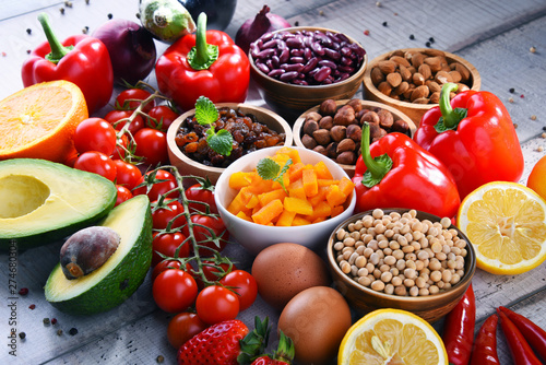 Wallpaper Mural Assorted organic food products on the table Torontodigital.ca