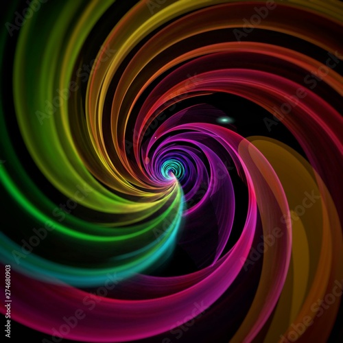 Abstract background painted with colorful lines of light