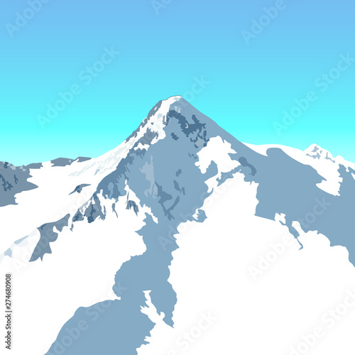 snowy alpine peak of the Caucasus Mountains