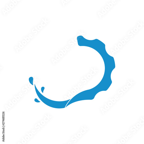water cog machine splash industrial logo vector
