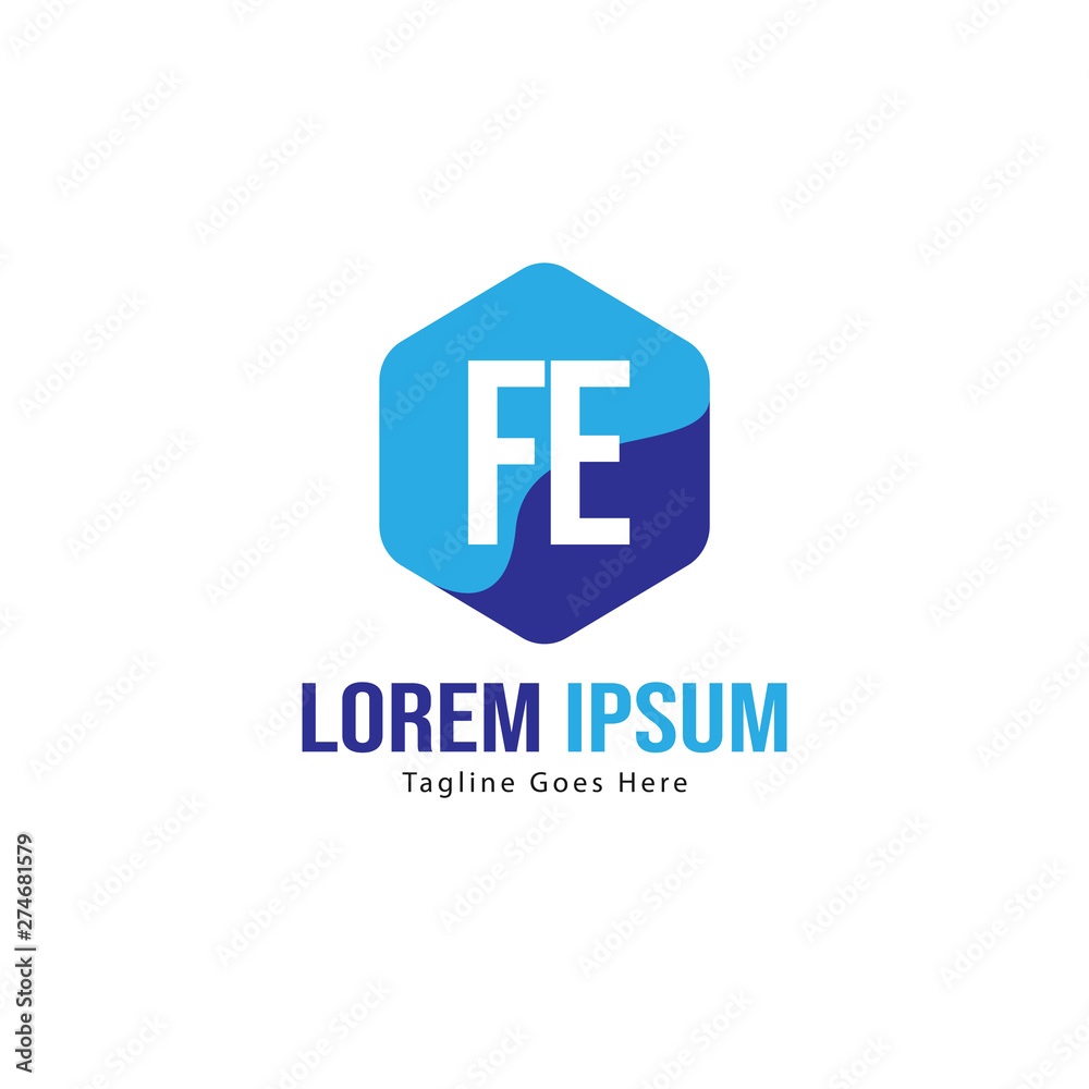 Initial FE logo template with modern frame. Minimalist FE letter logo vector illustration Initial FE logo template with modern frame. Minimalist FE letter logo vector illustration