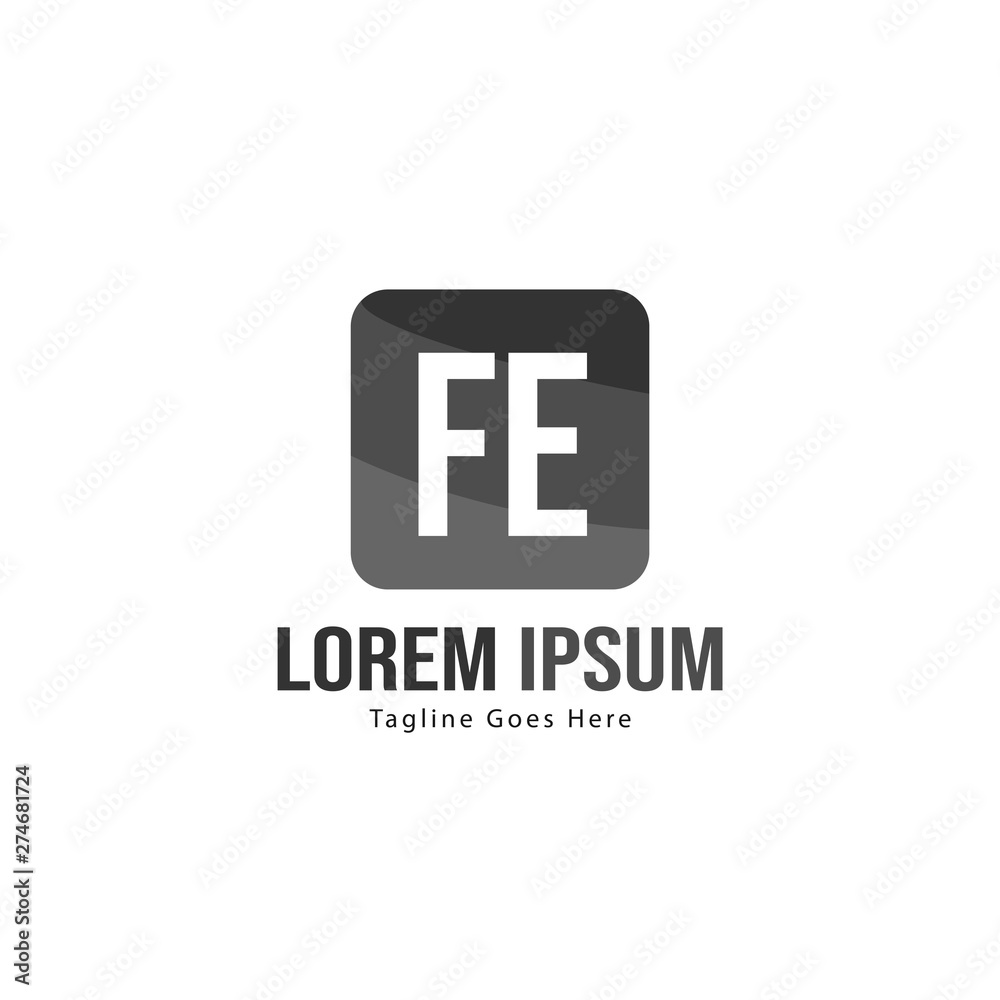 Initial FE logo template with modern frame. Minimalist FE letter logo vector illustration Initial FE logo template with modern frame. Minimalist FE letter logo vector illustration