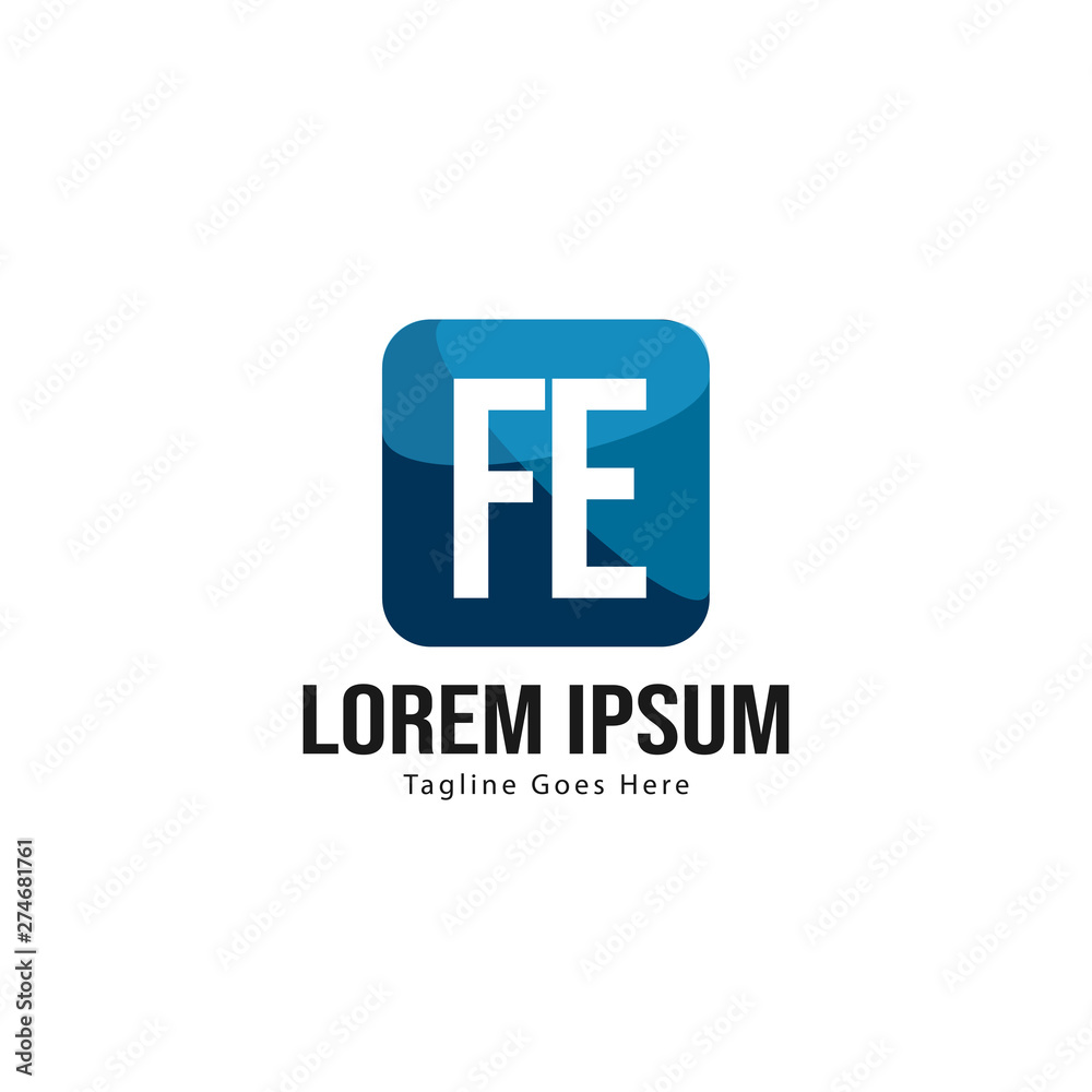 Initial FE logo template with modern frame. Minimalist FE letter logo vector illustration Initial FE logo template with modern frame. Minimalist FE letter logo vector illustration