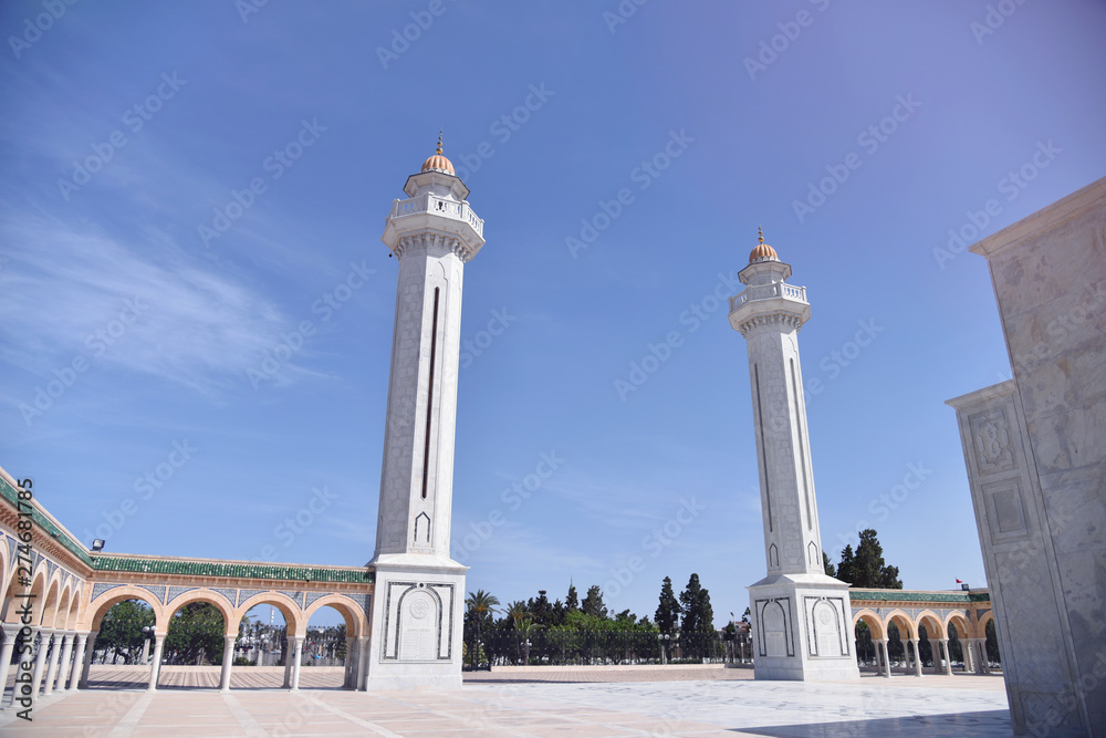 Monastir, Tunisia, July 2019. Mausoleum of Habib Bourgiba, the first President of the Republic of Tunisia. Monastir.