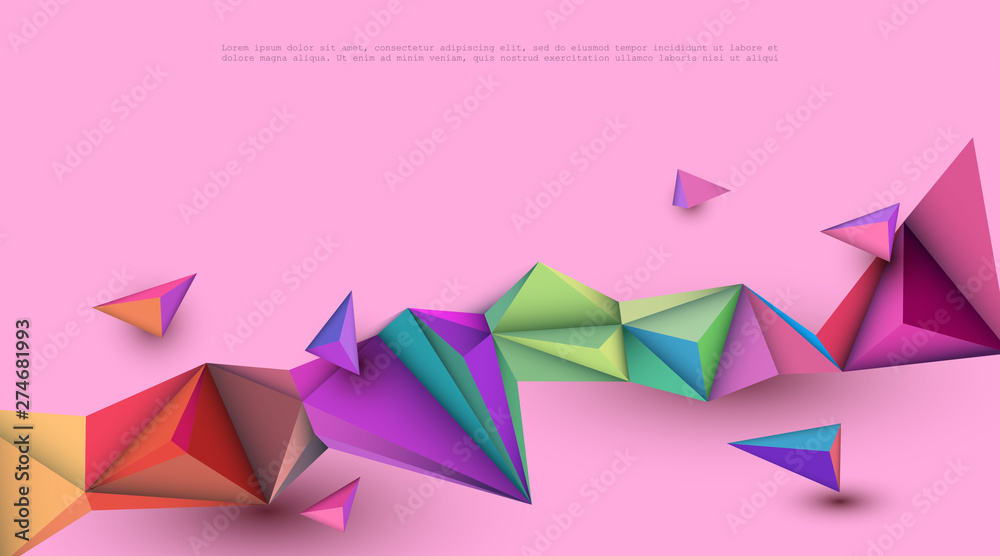 Vector Abstract 3D Geometric, Polygon ( polygonal ), Triangle pattern shape. Multicolored, blue, purple, yellow and green background. Polygonal background for banner, template, business, web design Vector Abstract 3D Geometric, Polygon ( polygonal ), Triangle pattern shape. Multicolored, blue, purple, yellow and green background. Polygonal background for banner, template, business, web design
