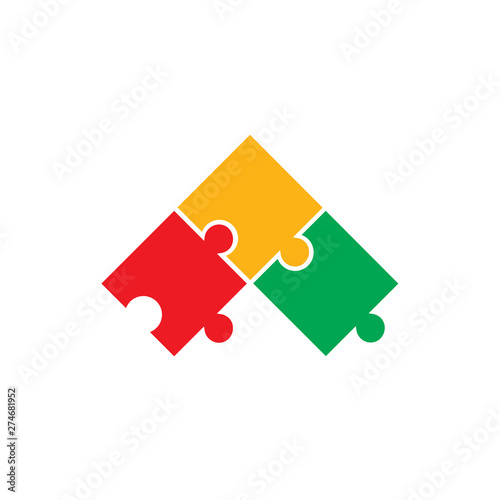 puzzle colorful logo vector