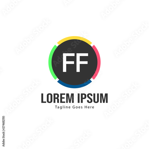 Free Download Initial FF logo template with modern frame. Minimalist FF letter logo vector illustration - GFXLoad
