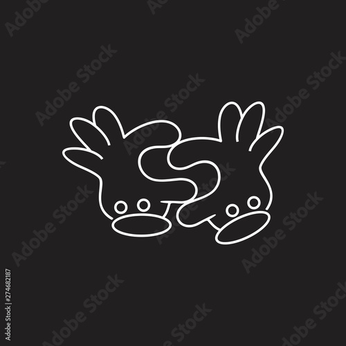 letter s small linked hand doodle design decor vector