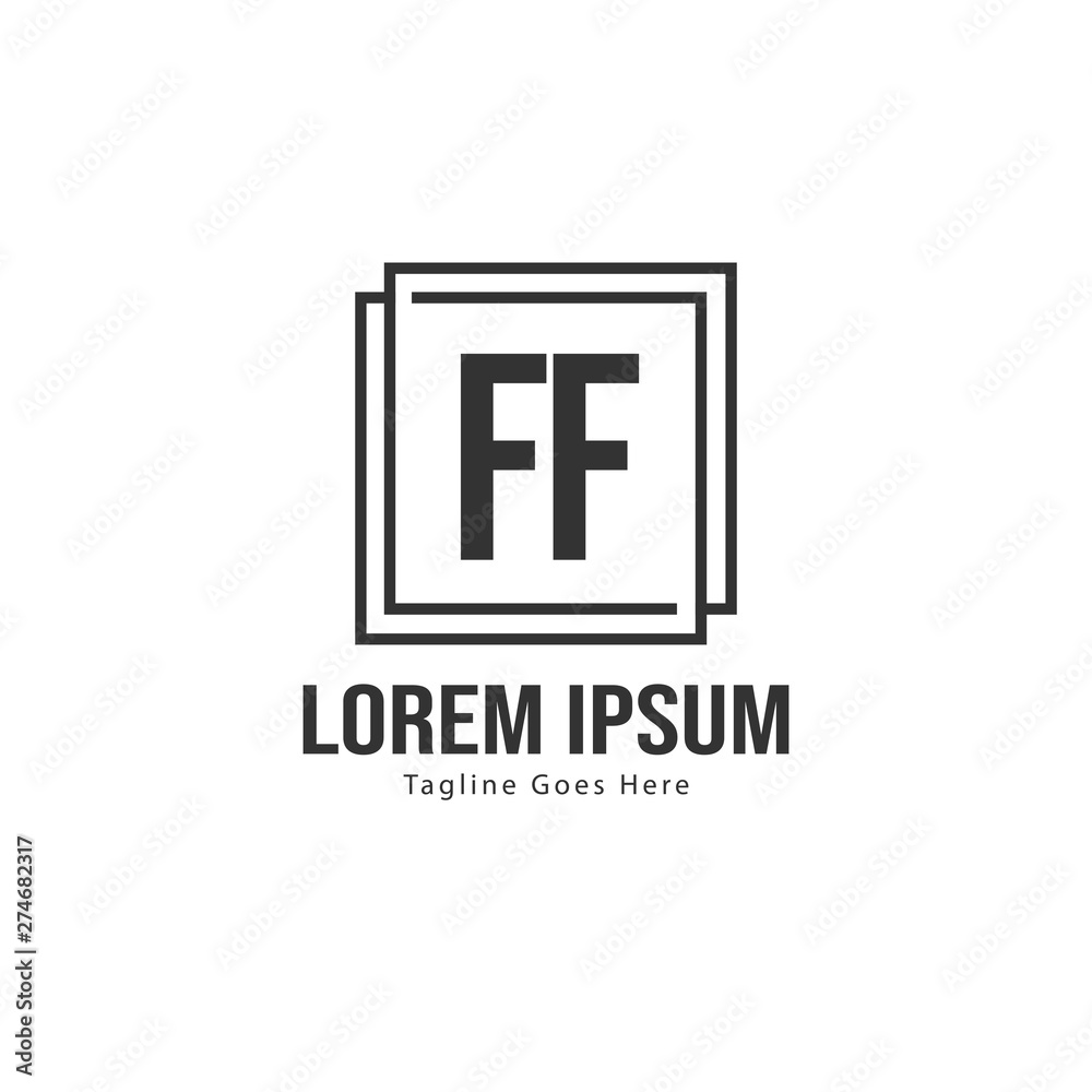 Initial FF logo template with modern frame. Minimalist FF letter logo vector illustration Initial FF logo template with modern frame. Minimalist FF letter logo vector illustration
