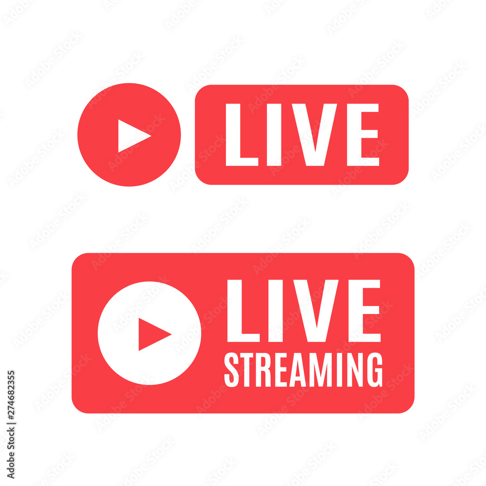 Air live sign. Live Streaming icon vector