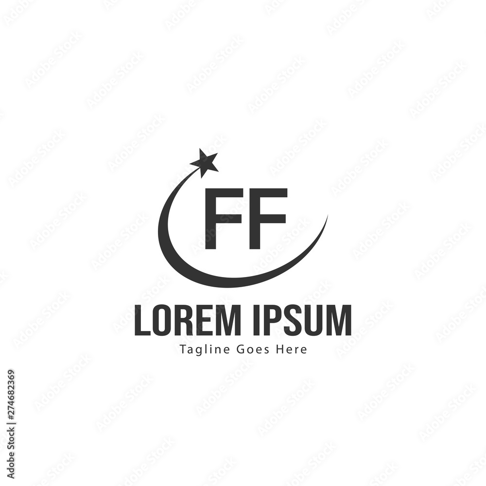 Obraz premium Initial FF logo template with modern frame. Minimalist FF letter logo vector illustration