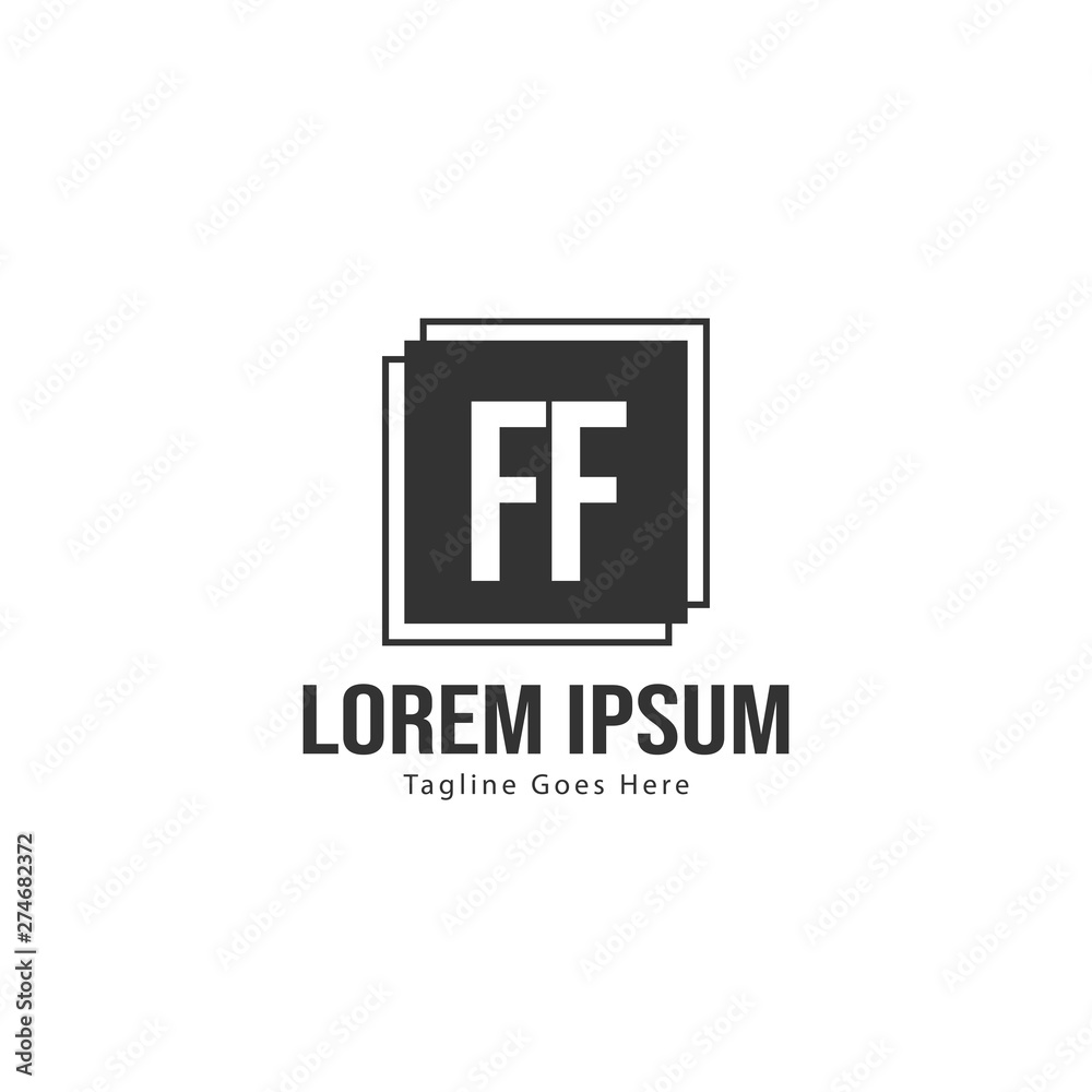 Initial FF logo template with modern frame. Minimalist FF letter logo vector illustration Initial FF logo template with modern frame. Minimalist FF letter logo vector illustration