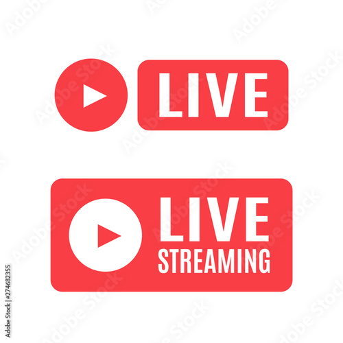 Air live sign. Live Streaming icon vector