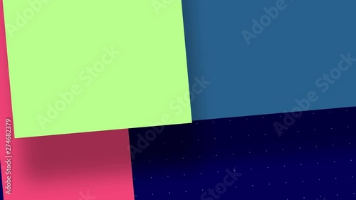 Material design background. Modern color backdrop. Abstract dynamic illustration. Seamless looping animation.