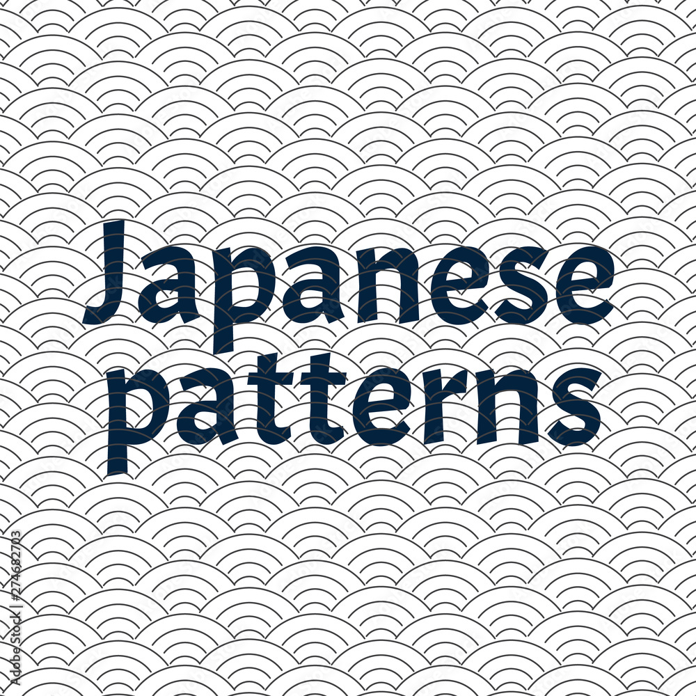 Naklejka Japanese circle vector pattern. Sea japan pattern vector