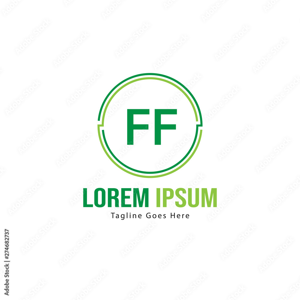 Initial FF logo template with modern frame. Minimalist FF letter logo vector illustration Initial FF logo template with modern frame. Minimalist FF letter logo vector illustration